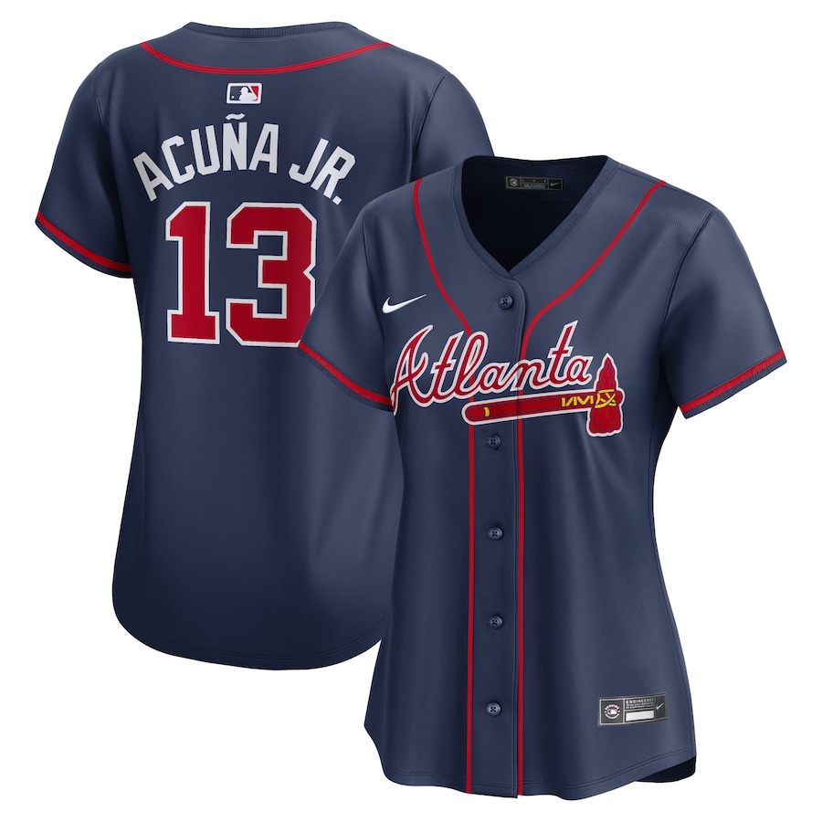 Women's Atlanta Braves Ronald Acuña Jr. Nike Navy Alternate Limited Player Jersey - Ujersey Shop