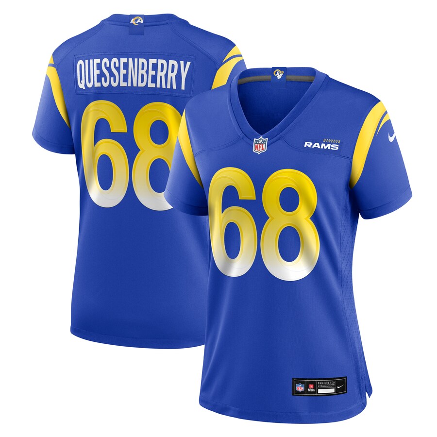 Women's Los Angeles Rams David Quessenberry Nike Royal Team Game Jersey - Ujersey Shop
