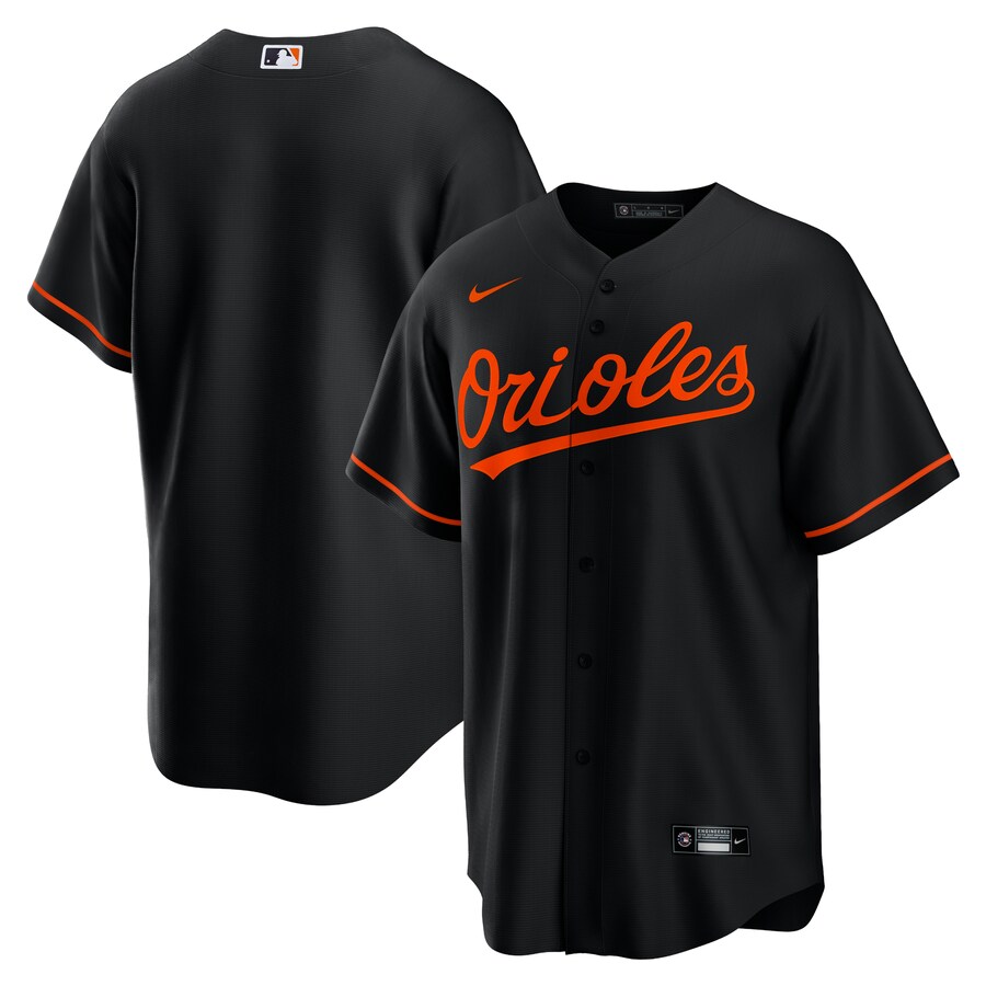 Men's Baltimore Orioles Nike Black Alternate Replica Team Jersey - Ujersey Shop