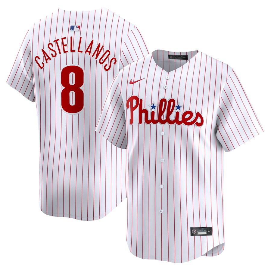 Men's Philadelphia Phillies Nick Castellanos Nike White Home Limited Player Jersey - Ujersey Shop