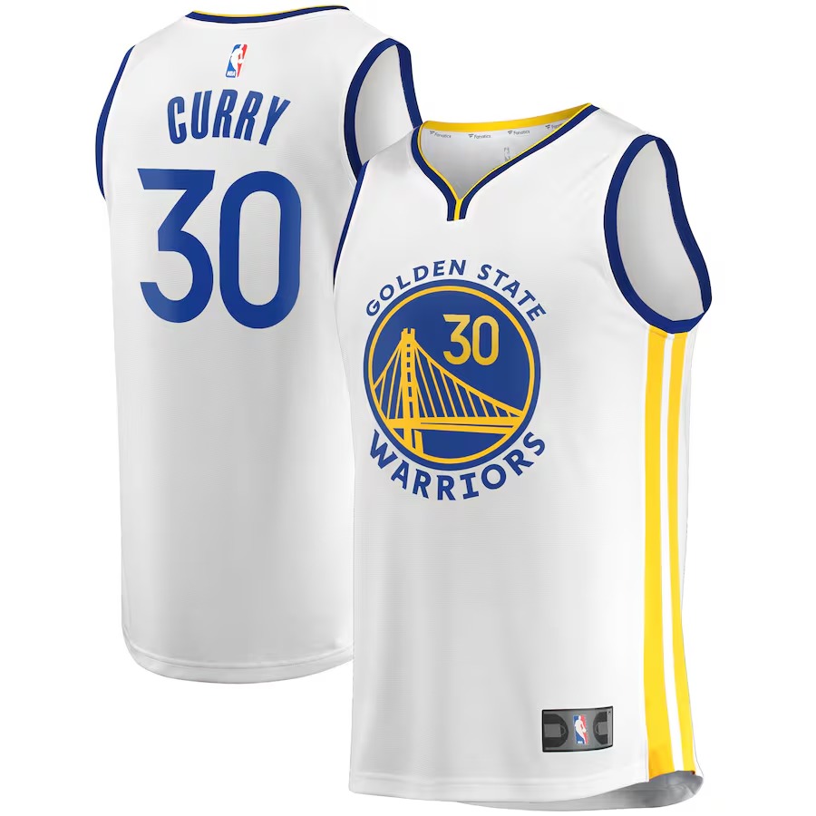 Youth Golden State Warriors Stephen Curry Fanatics White 2022/23 Fast Break Replica Player Jersey - Association Edition - Ujersey Shop