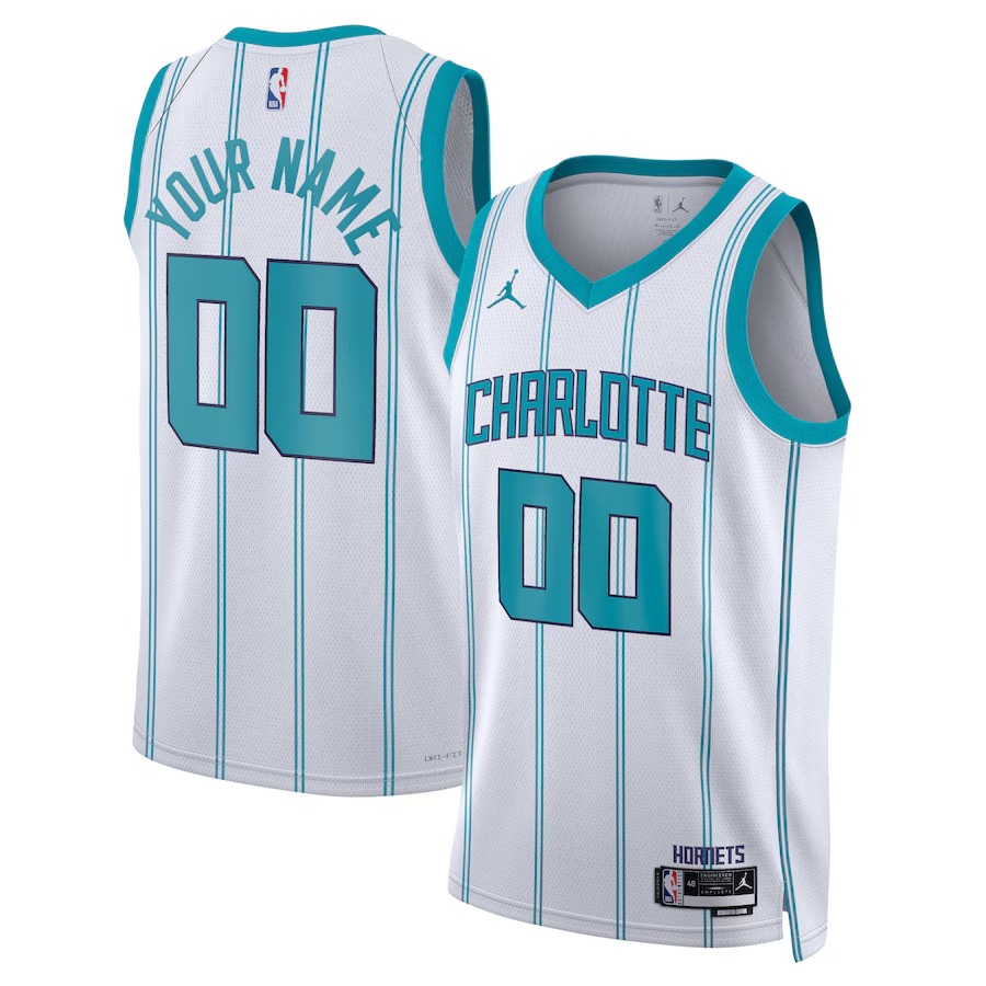 Unisex Charlotte Hornets Jordan Brand White Swingman Custom Jersey - Association Edition - Ujersey Shop