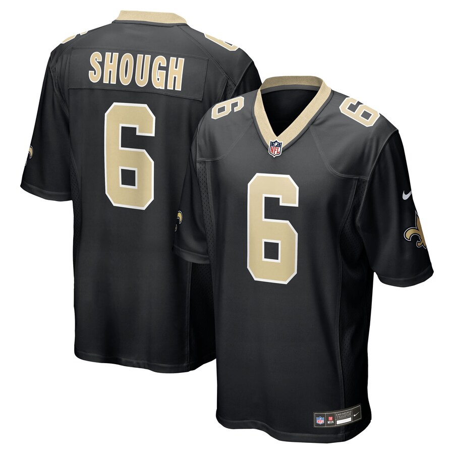 Men's New Orleans Saints Tyler Shough Nike Black Game Jersey - Ujersey Shop