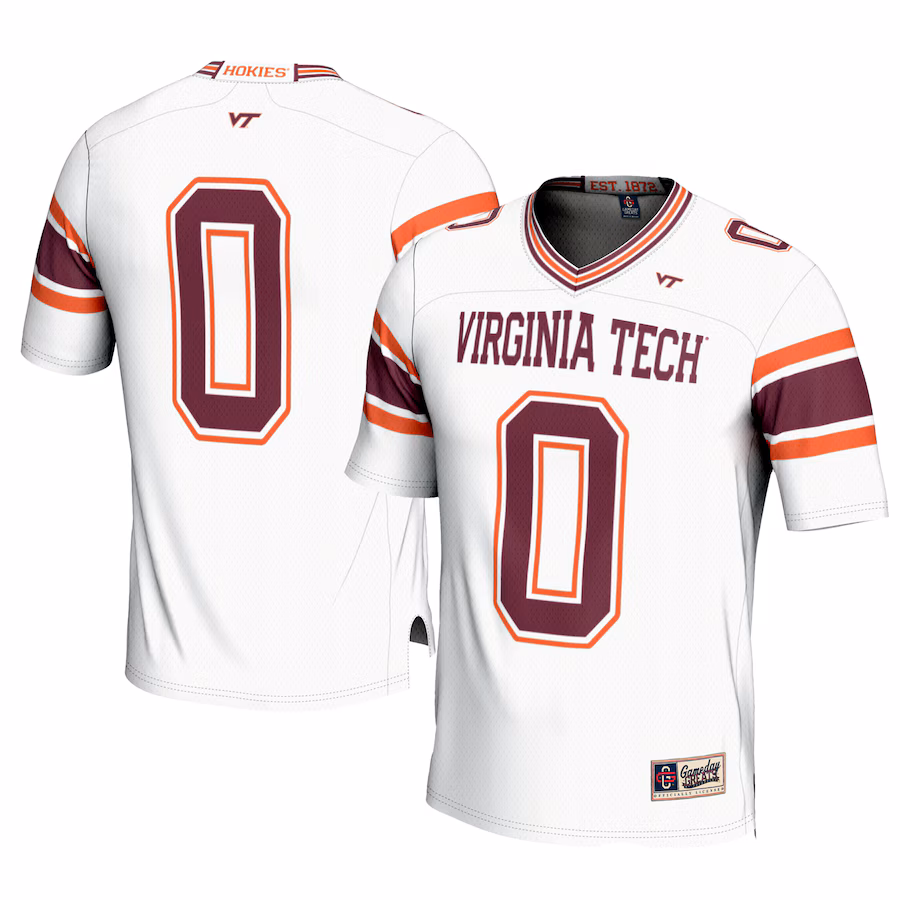 Men's GameDay Greats #0 White Virginia Tech Hokies Football Jersey - Ujersey Shop