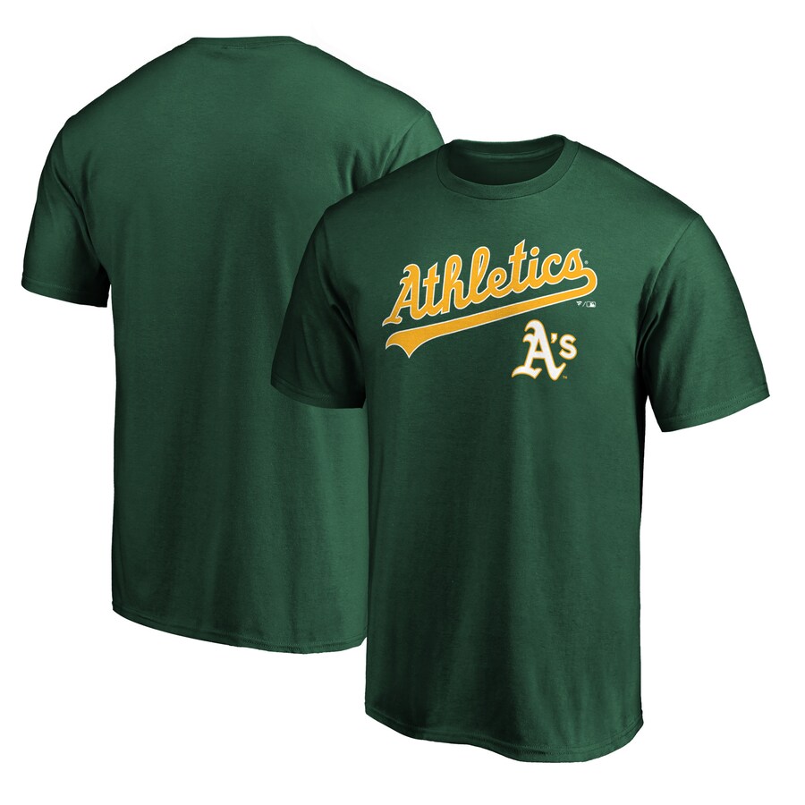 Men's Athletics Green Team Lock Up Wordmark T-Shirt - Ujersey Shop