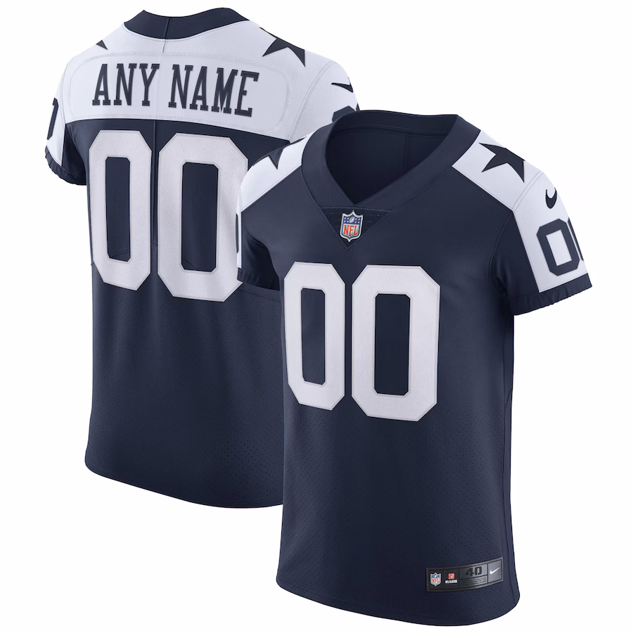 Men's Dallas Cowboys Nike Navy Alternate Vapor Elite Custom Jersey - Ujersey Shop