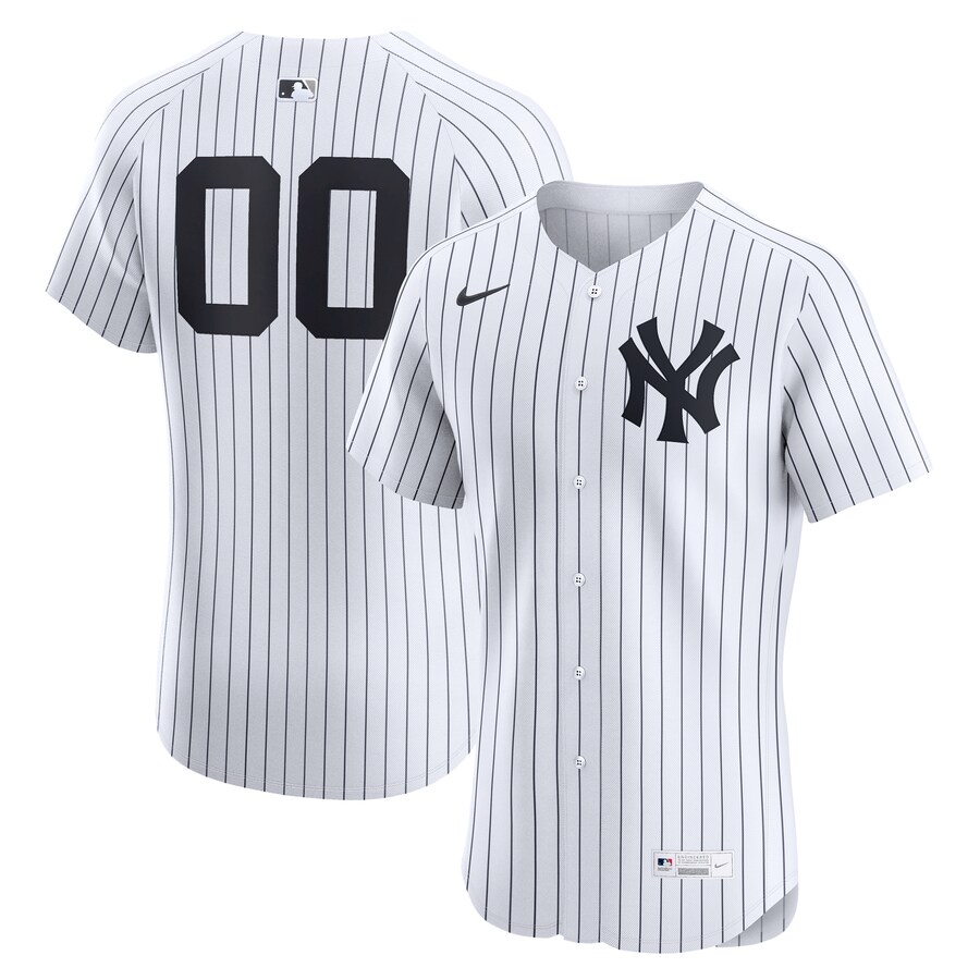 Men's New York Yankees Nike White Home Elite Custom Jersey - Ujersey Shop
