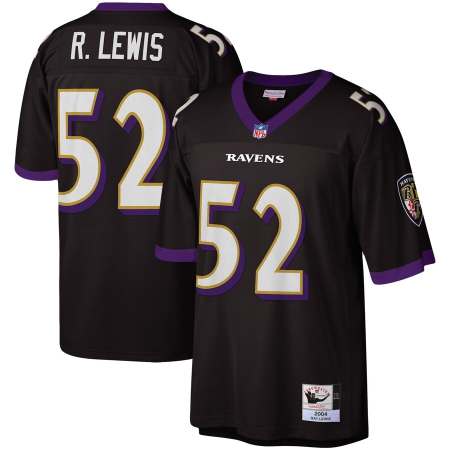Men's Baltimore Ravens Ray Lewis Mitchell & Ness Black Legacy Replica Jersey - Ujersey Shop