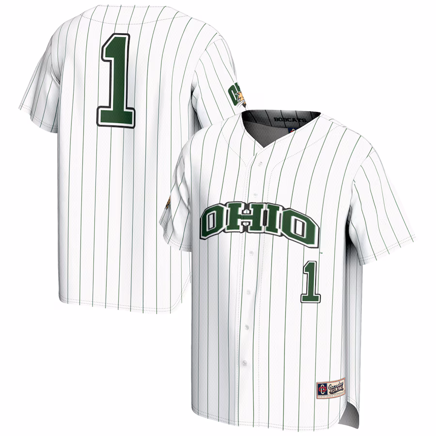 Men's GameDay Greats #1 White Ohio Bobcats Lightweight Baseball Jersey - Ujersey Shop