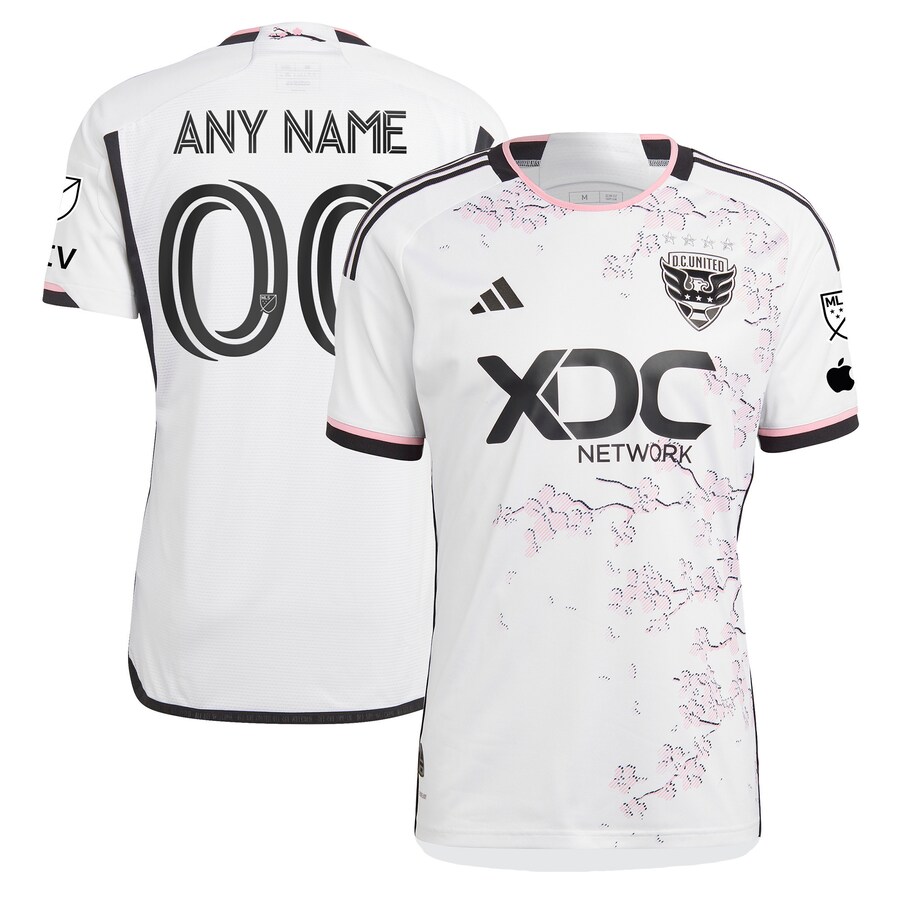 Men's D.C. United adidas White 2023 The Cherry Blossom Kit Authentic Custom Jersey - Ujersey Shop