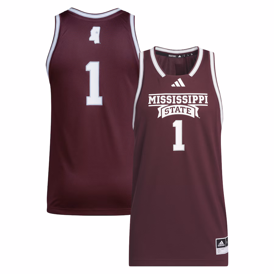 Men's adidas #1 Maroon Mississippi State Bulldogs Swingman Jersey - Ujersey Shop