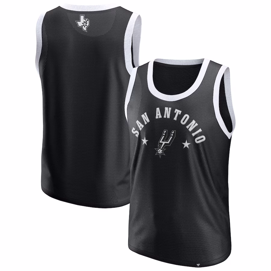 Men's San Antonio Spurs  Fanatics Black Mesh Tank Top - Ujersey Shop