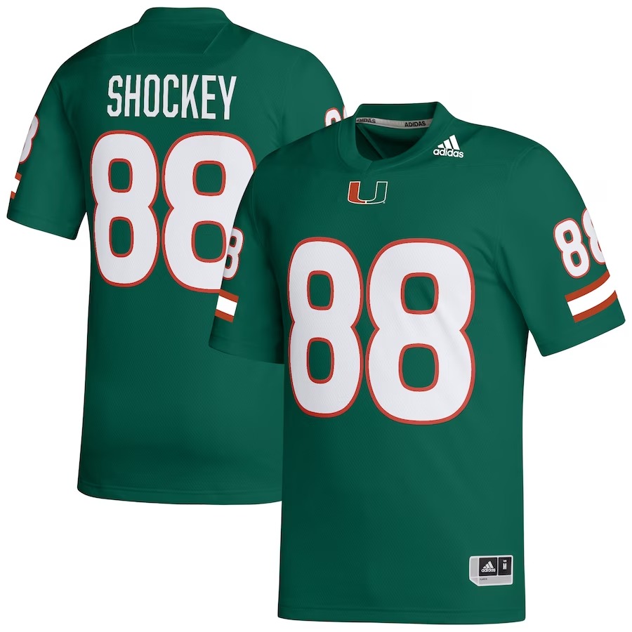 Jeremy Shockey Miami Hurricanes adidas Retired Football Player Jersey - Green - Ujersey Shop