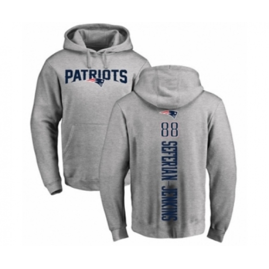 Football New England Patriots #88 Austin Seferian-Jenkins Ash Backer Pullover Hoodie - Ujersey Shop