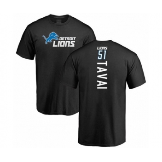 Football Detroit Lions #51 Jahlani Tavai Black Backer T-Shirt - Ujersey Shop
