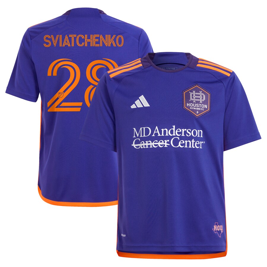 Youth Houston Dynamo FC Erik Sviatchenko adidas Purple 2024 Still Holdin' Replica Player Jersey - Ujersey Shop