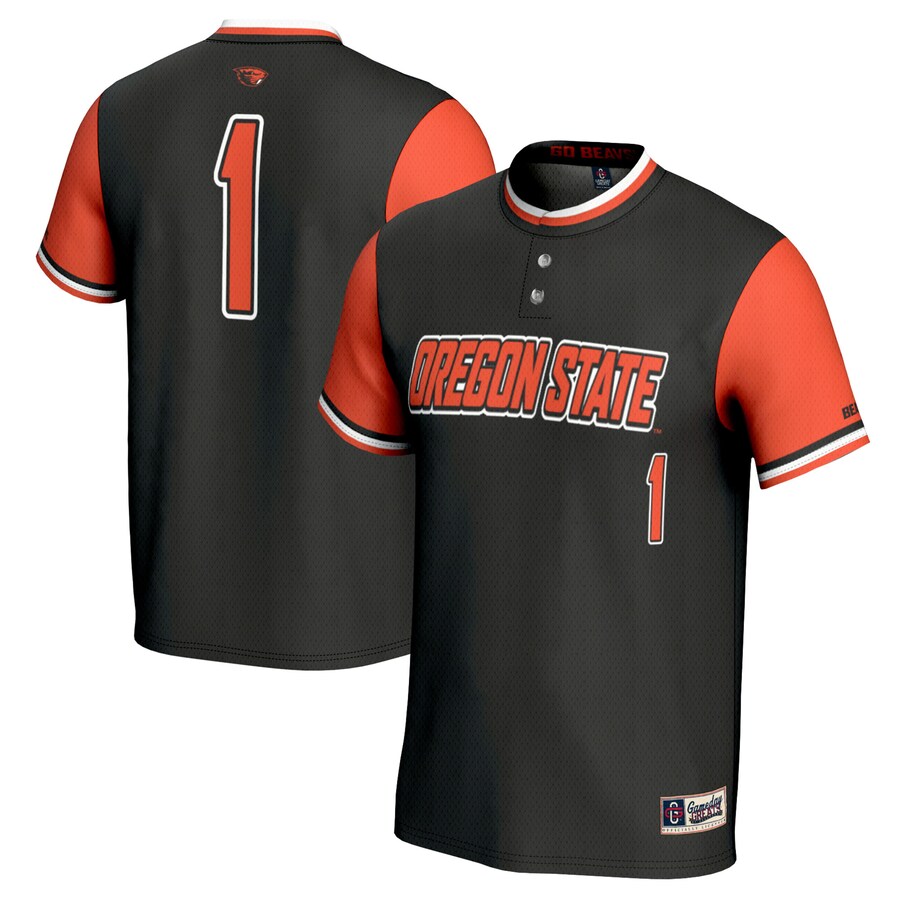 #1 Oregon State Beavers GameDay Greats Youth Softball Fashion Jersey - Black - Ujersey Shop