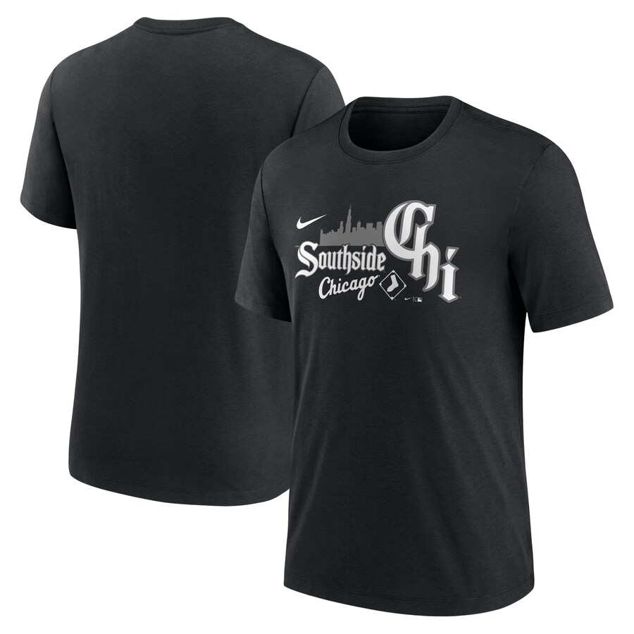 Men's Chicago White Sox Nike Black City Connect Tri-Blend T-Shirt - Ujersey Shop