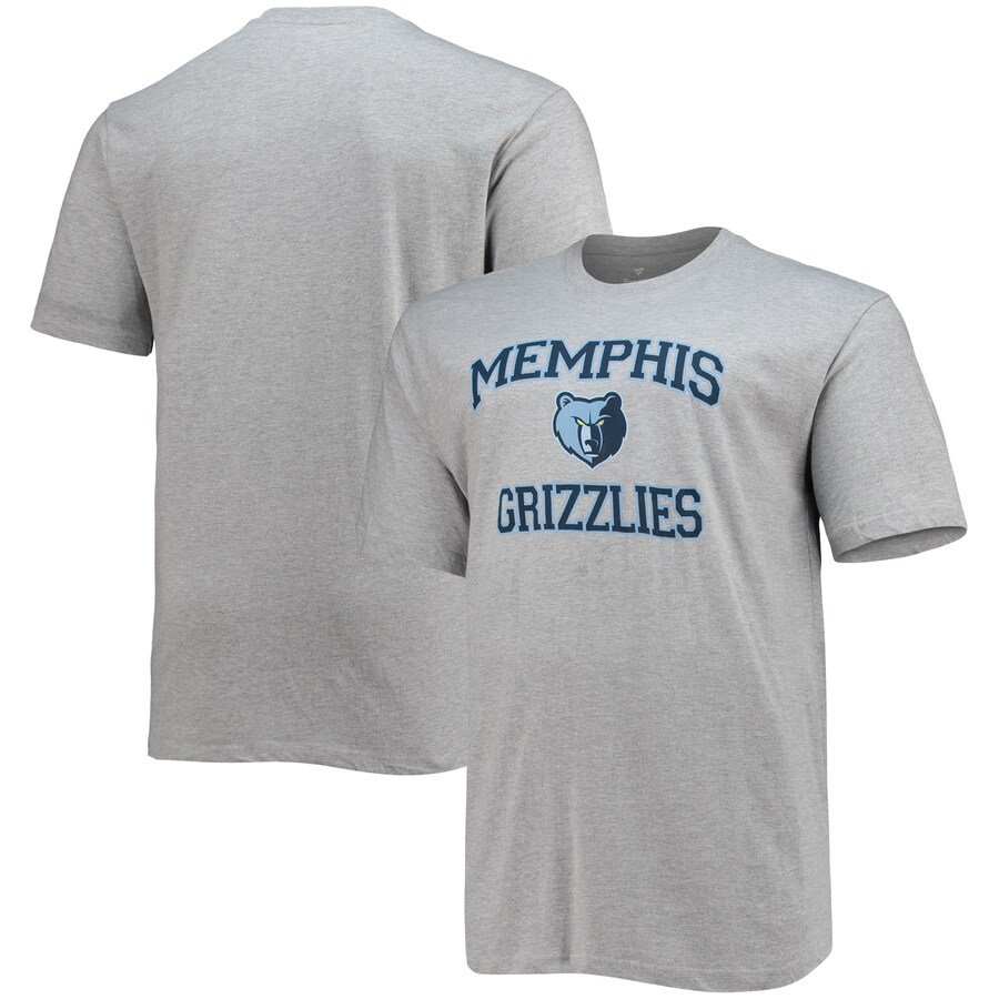 Men's Memphis Grizzlies Heathered Gray Big & Tall Heart & Soul T-Shirt - Ujersey Shop