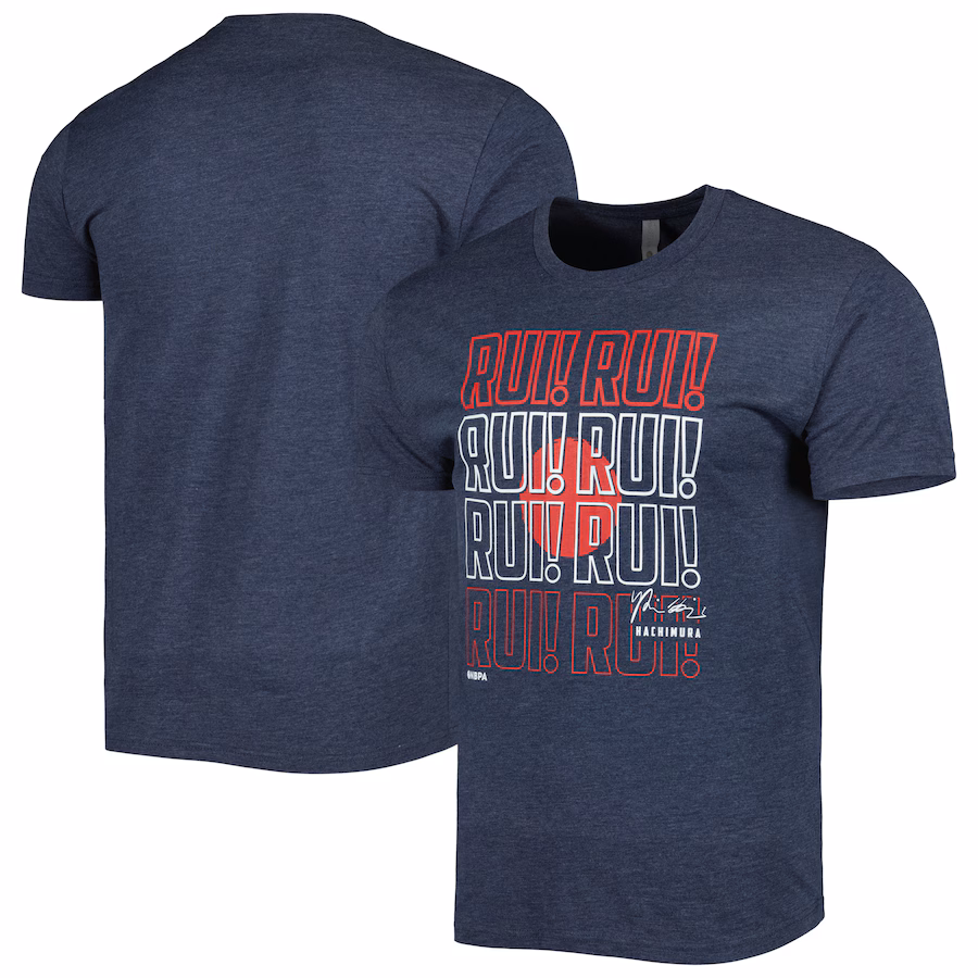 Men's Rui Hachimura Navy 3-Point Champ Tri-Blend T-Shirt - Ujersey Shop