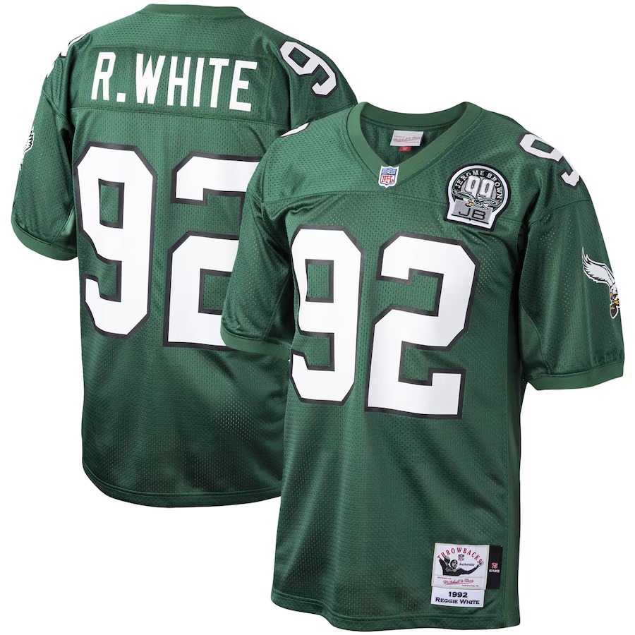 Men's Philadelphia Eagles Reggie White Mitchell & Ness Green Authentic Throwback Retired Player Jersey - Ujersey Shop