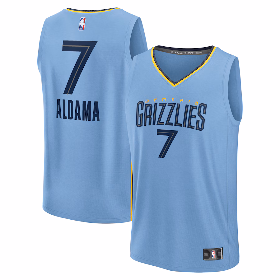 Men's Memphis Grizzlies Santi Aldama Fanatics Light Blue Fast Break Replica Player Jersey - Statement Edition - Ujersey Shop