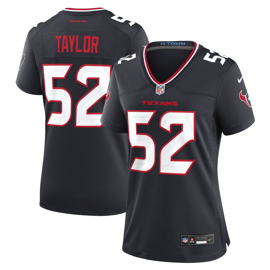 Women's Houston Texans Darrell Taylor Nike Navy Team Game Jersey - Ujersey Shop