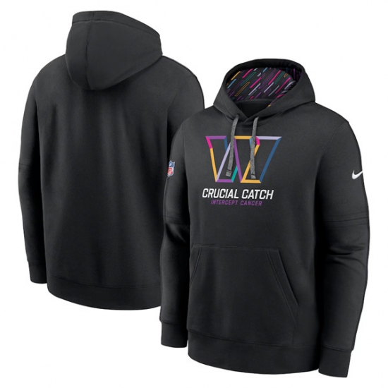 Men's Washington Commanders Black 2024 Crucial Catch Club Pullover Hoodie - Ujersey Shop