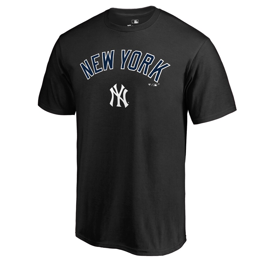 Men's New York Yankees Black Team Lockup T-Shirt - Ujersey Shop