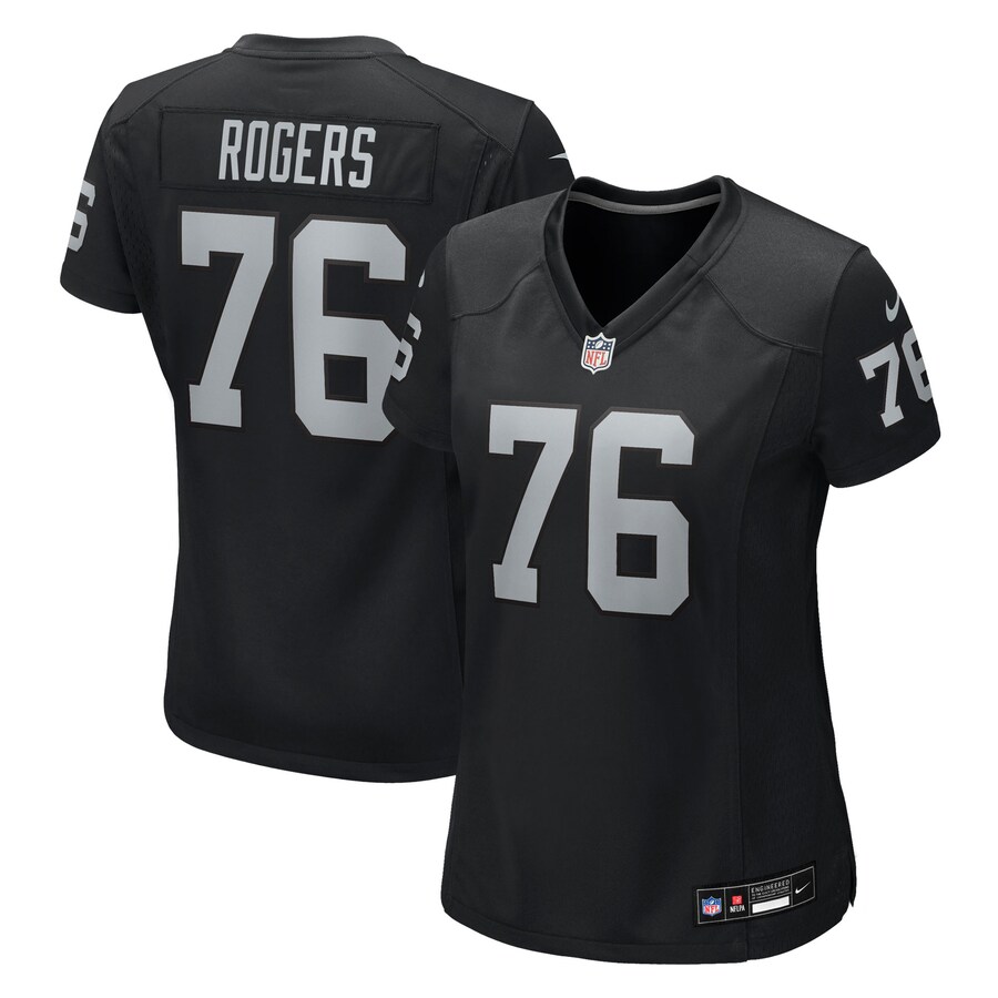 Women's Las Vegas Raiders Caleb Rogers Nike Black Team Game Jersey - Ujersey Shop