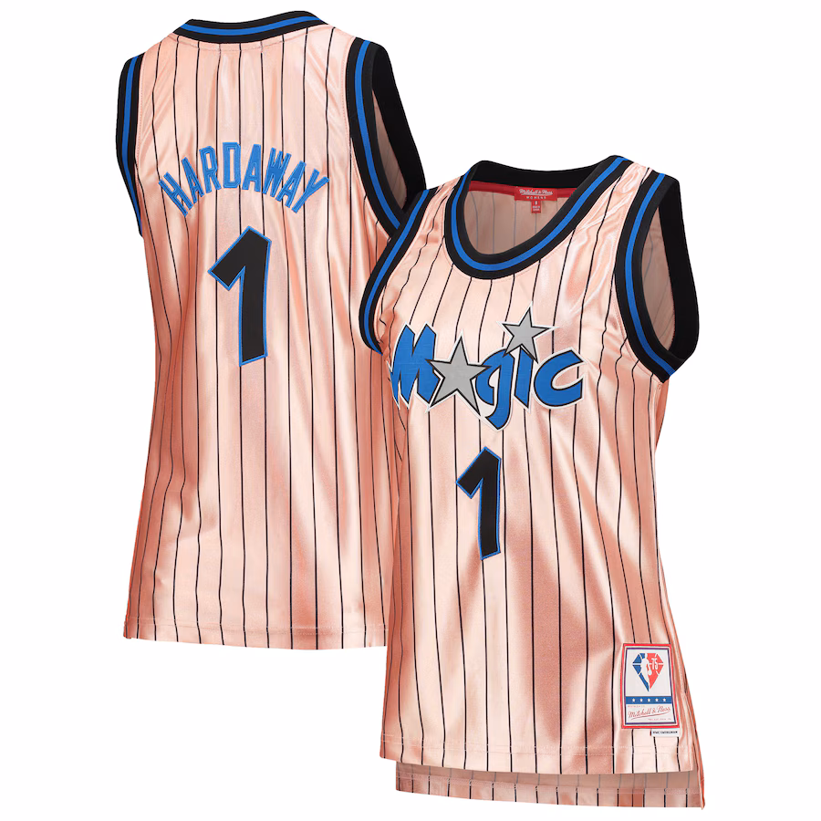 Women's Orlando Magic Penny Hardaway Mitchell & Ness Pink 75th Anniversary Rose Gold 1993 Swingman Jersey - Ujersey Shop