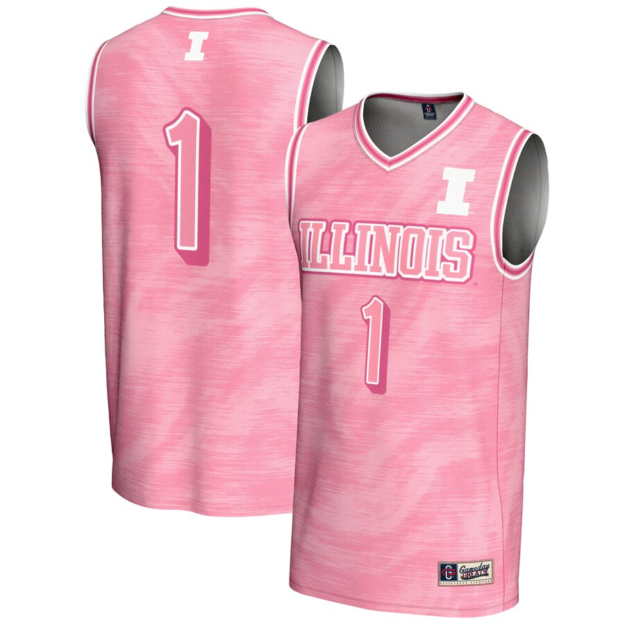 Unisex GameDay Greats #1 Pink Illinois Fighting Illini Lightweight Basketball Jersey - Ujersey Shop