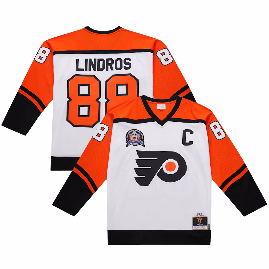 Men's Philadelphia Flyers Eric Lindros White 1996-97 Power Play Jersey - Ujersey Shop