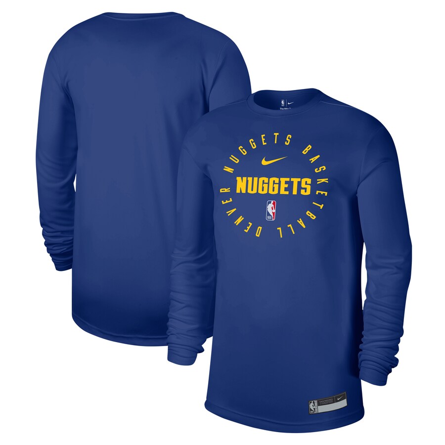 Men's Denver Nuggets Nike Blue 2024/25 Legend On-Court Practice Long Sleeve T-Shirt - Ujersey Shop
