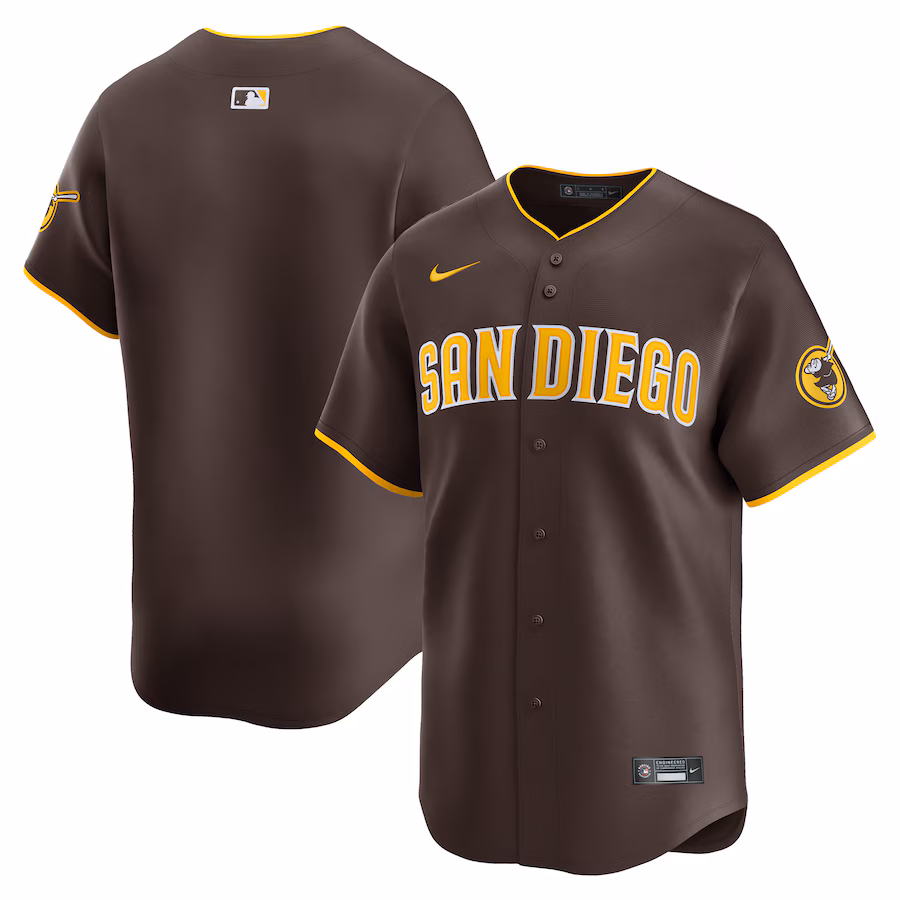 Men's San Diego Padres  Nike Brown Away Limited Jersey - Ujersey Shop
