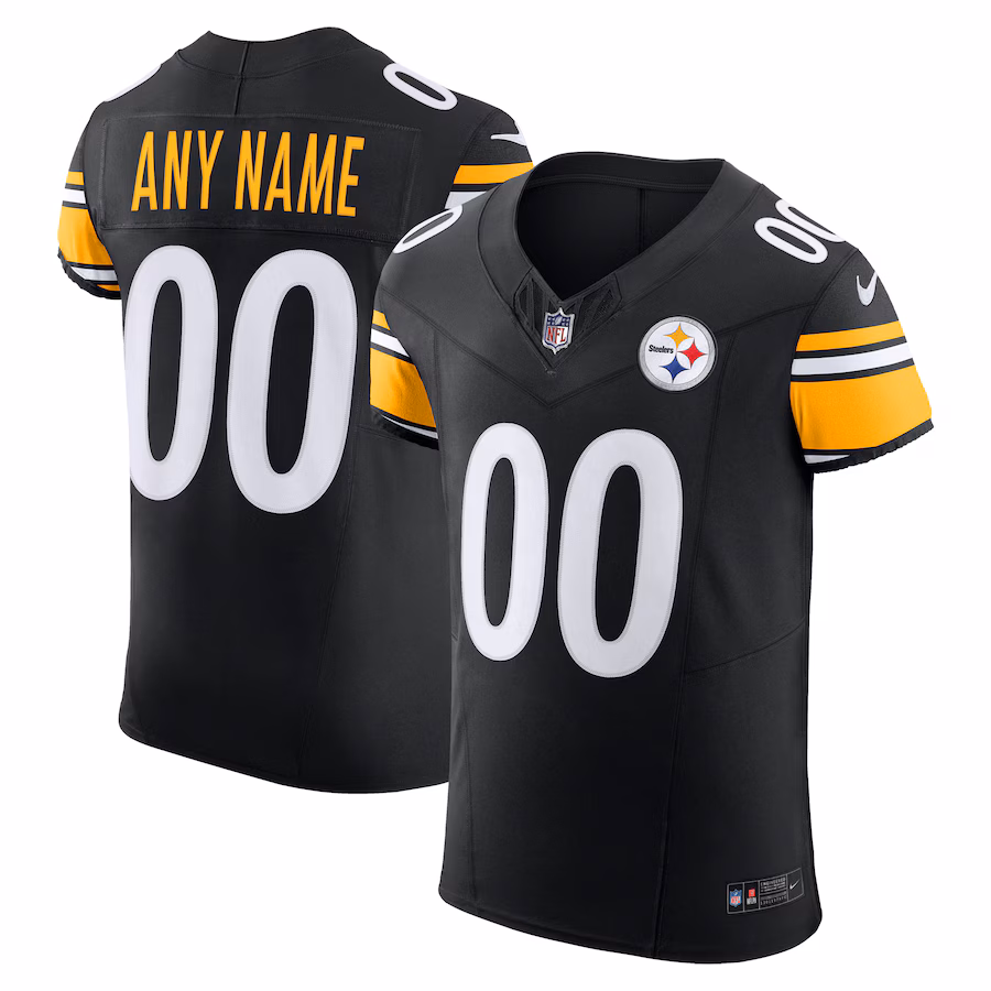 Men's Pittsburgh Steelers Nike Black Vapor F.U.S.E. Elite Custom Jersey - Ujersey Shop