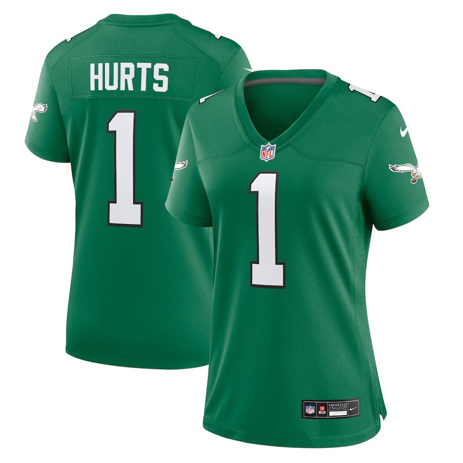 Women's Philadelphia Eagles Jalen Hurts Nike Kelly Green Game Player Jersey - Ujersey Shop