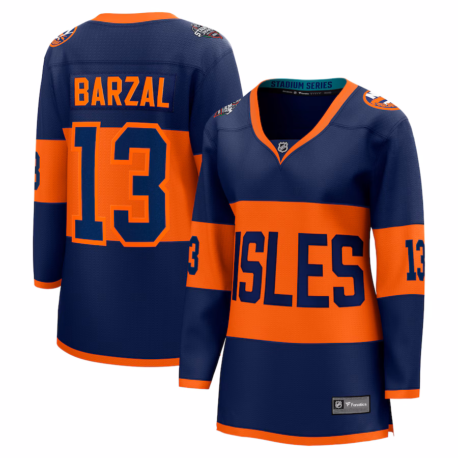 Women's New York Islanders Mathew Barzal Fanatics Navy 2024 NHL Stadium Series Breakaway Player Jersey - Ujersey Shop