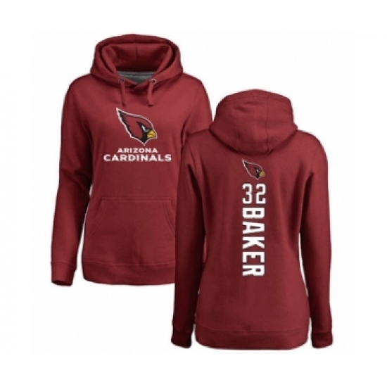 Football Women's Arizona Cardinals #32 Budda Baker Maroon Backer Pullover Hoodie - Ujersey Shop