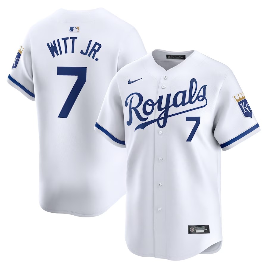 Men's Kansas City Royals Bobby Witt Jr. Nike White Home Limited Player Jersey - Ujersey Shop