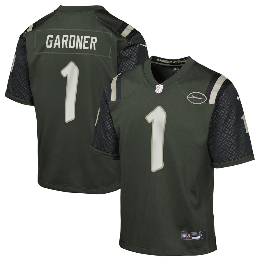 Youth New York Jets Ahmad Sauce Gardner Nike Gotham Green 2025 Rivalries Collection Game Jersey - Ujersey Shop
