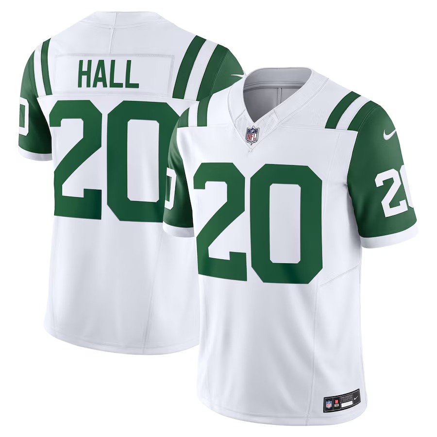 Men's New York Jets Breece Hall Nike White Classic Alternate Vapor F.U.S.E. Limited Jersey - Ujersey Shop