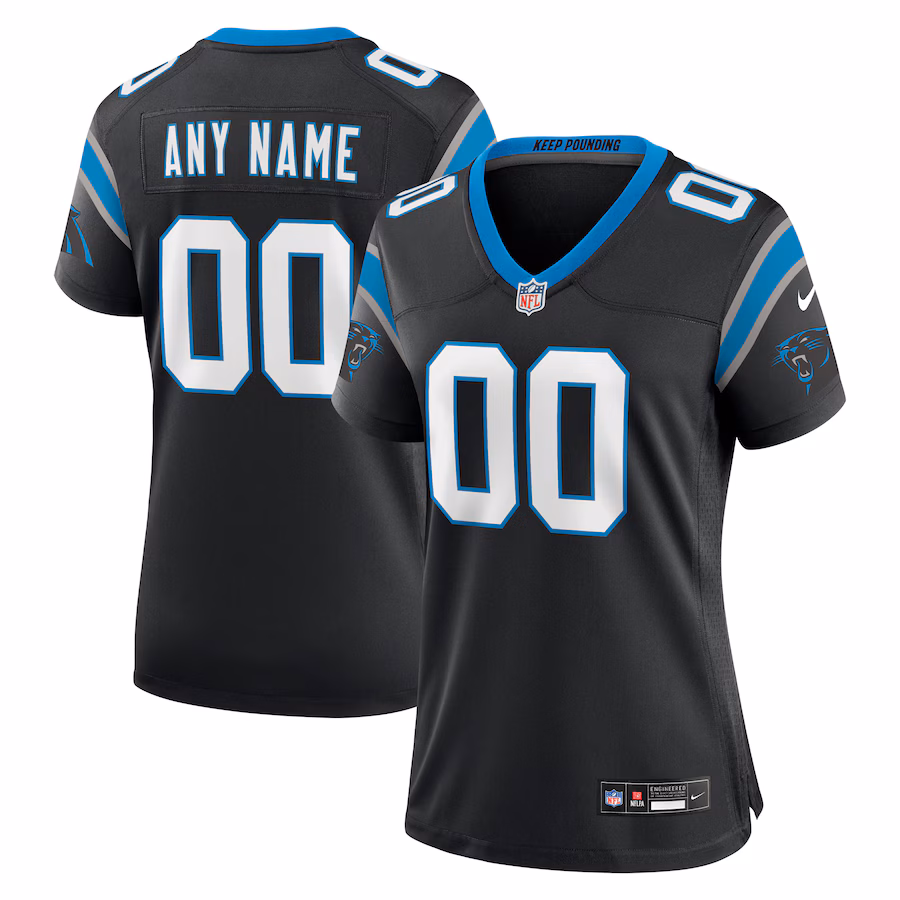 Women's Carolina Panthers Nike Black Custom Game Jersey - Ujersey Shop