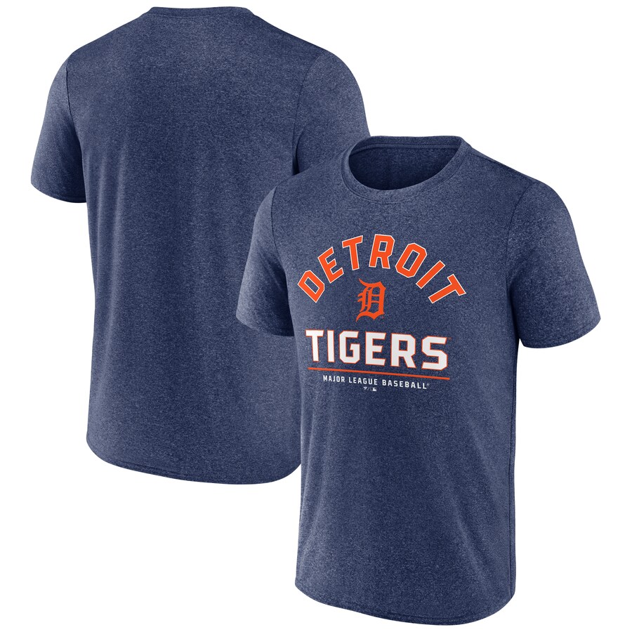 Men's Detroit Tigers Fanatics Heather Navy Front & Center T-Shirt - Ujersey Shop