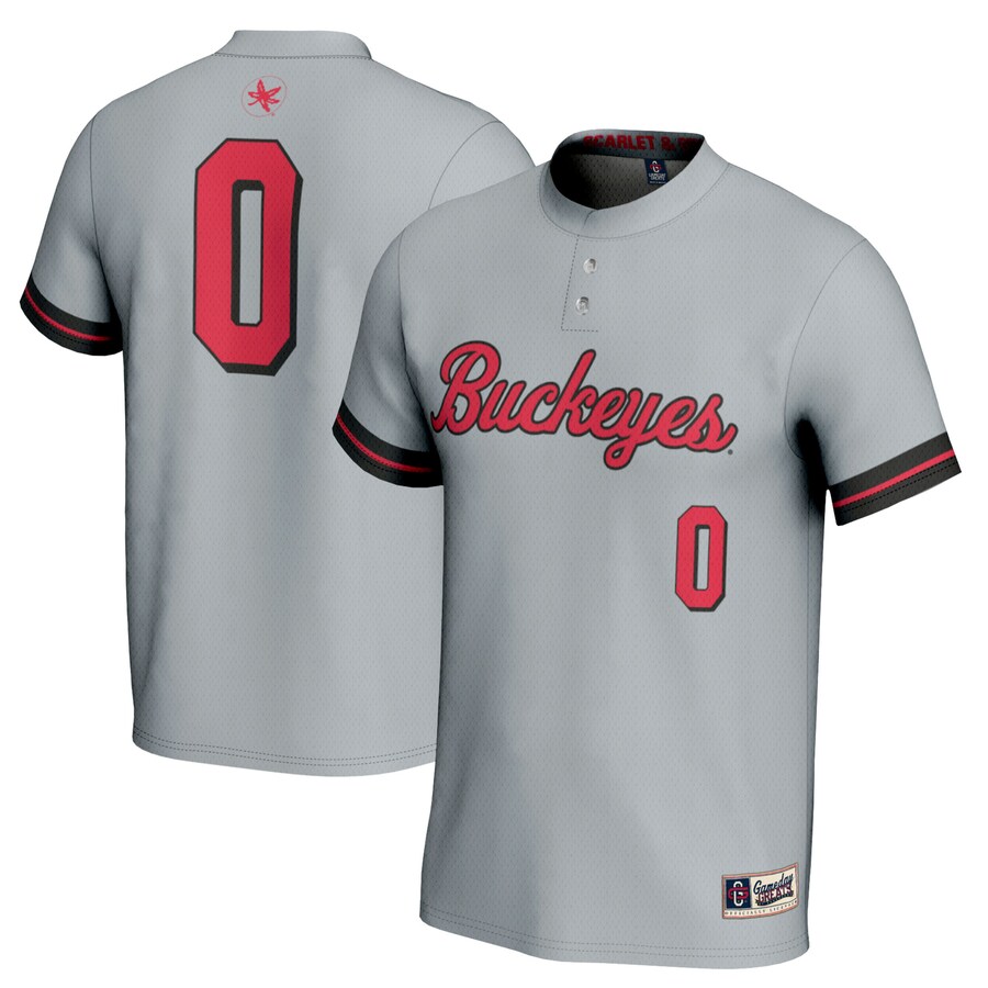 Youth GameDay Greats #0 Gray Ohio State Buckeyes Softball Lightweight Fashion Jersey - Ujersey Shop