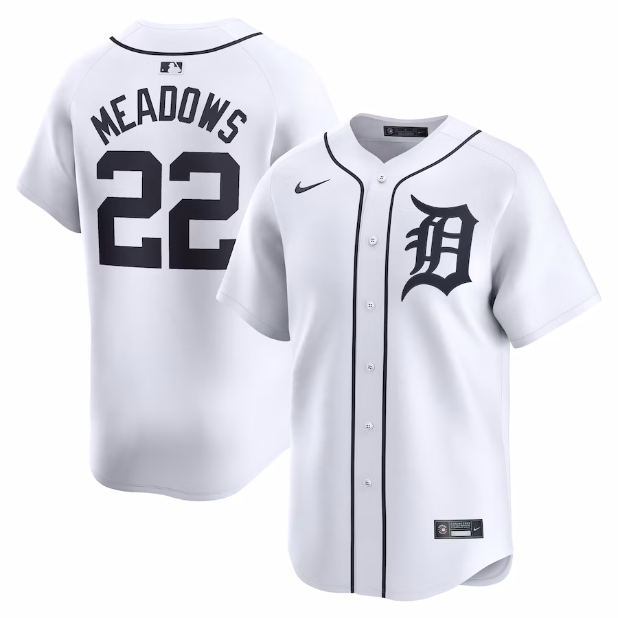 Men's Detroit Tigers Parker Meadows Nike White Home Limited Player Jersey - Ujersey Shop