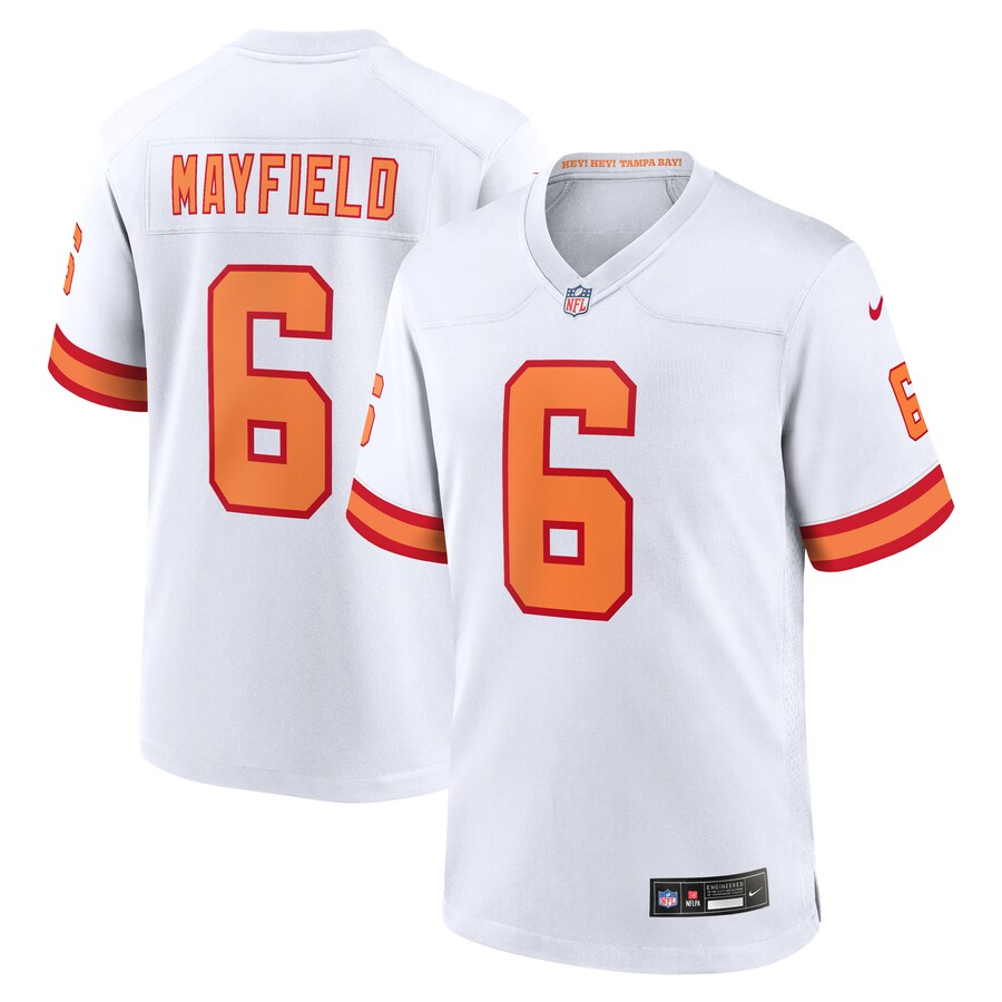 Men's '76 Tampa Bay Buccaneers Baker Mayfield Nike White Player Game Jersey - Ujersey Shop