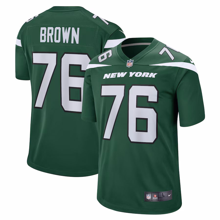 Men's New York Jets Duane Brown Nike Gotham Green Team Game Jersey - Ujersey Shop