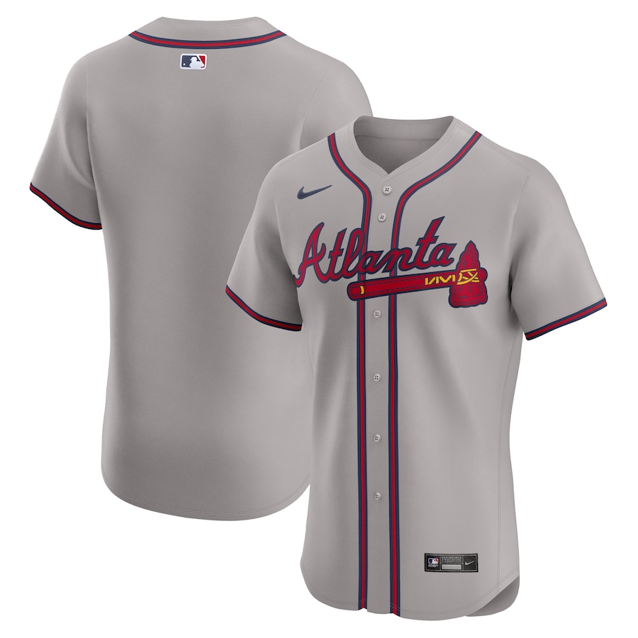 Men's Atlanta Braves Nike Gray Road Elite Jersey - Ujersey Shop