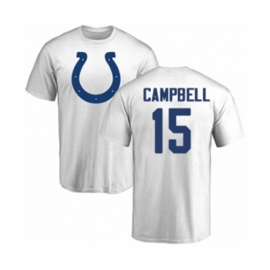 Football Indianapolis Colts #15 Parris Campbell White Name & Number Logo T-Shirt - Ujersey Shop